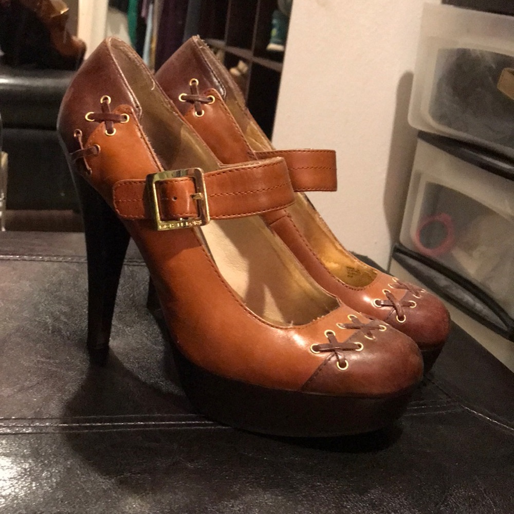 Michael Kors brown leather shoes size 8-1/2
